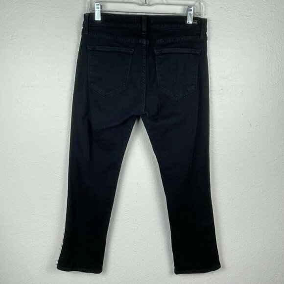 Principle Denim Jeans Womens Sz 29 Optimist Crop Side Panel Stretch Denim Black - Picture 2 of 8